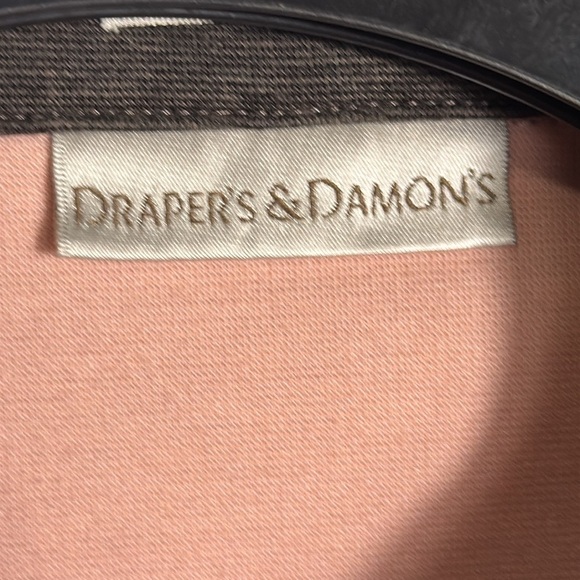 Draper’s &Damon’s‎ Pink and Black Button-Up Shirt  shoulder pads women’s large - Picture 2 of 16